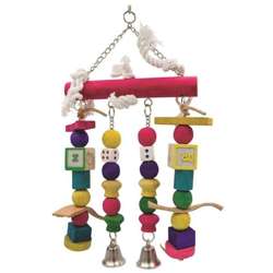 Zabawka ptaków papugi huśtawka z dzwonkiem 36 cm