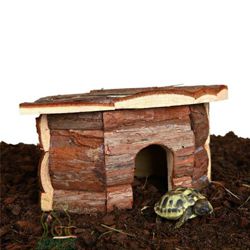 Duży drewniany narożny domek dla królika gryzoni