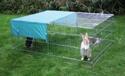 KERBL kojec wybieg klatka dla królika fretki 144 cm dach do ogrodu 