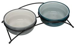 TRIXIE Miski ceramiczne na stojaku dla psa miska na wodę karmę 2x1,6 L